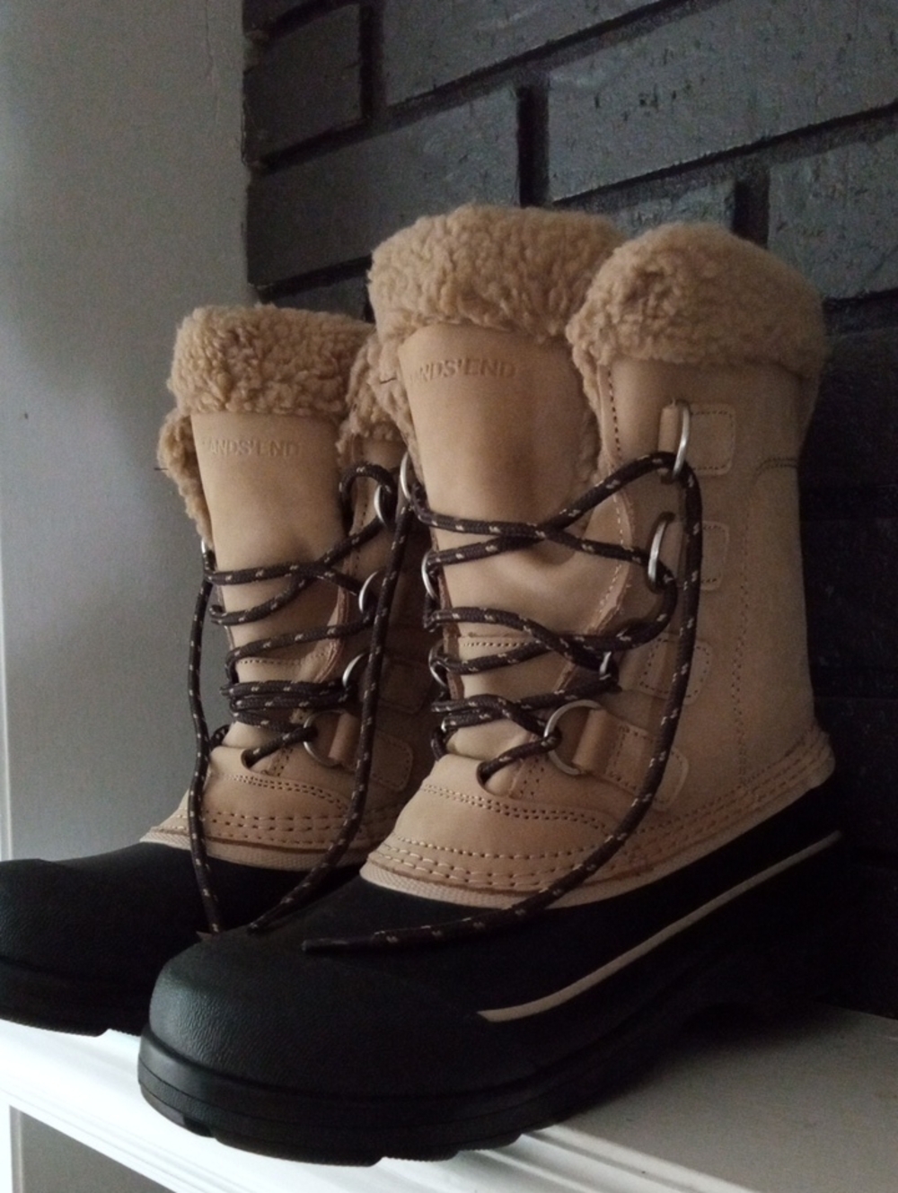 Lands' End Women's Expedition Waterproof Faux Fur Insulated Snow Boots